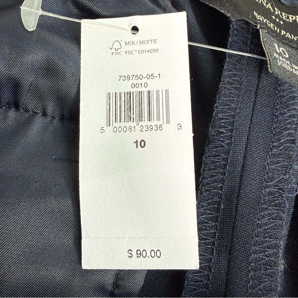 NEW NWT Banana Republic Hayden Navy Blue Tapered Business Casual Pants Size 10 - Picture 8 of 12